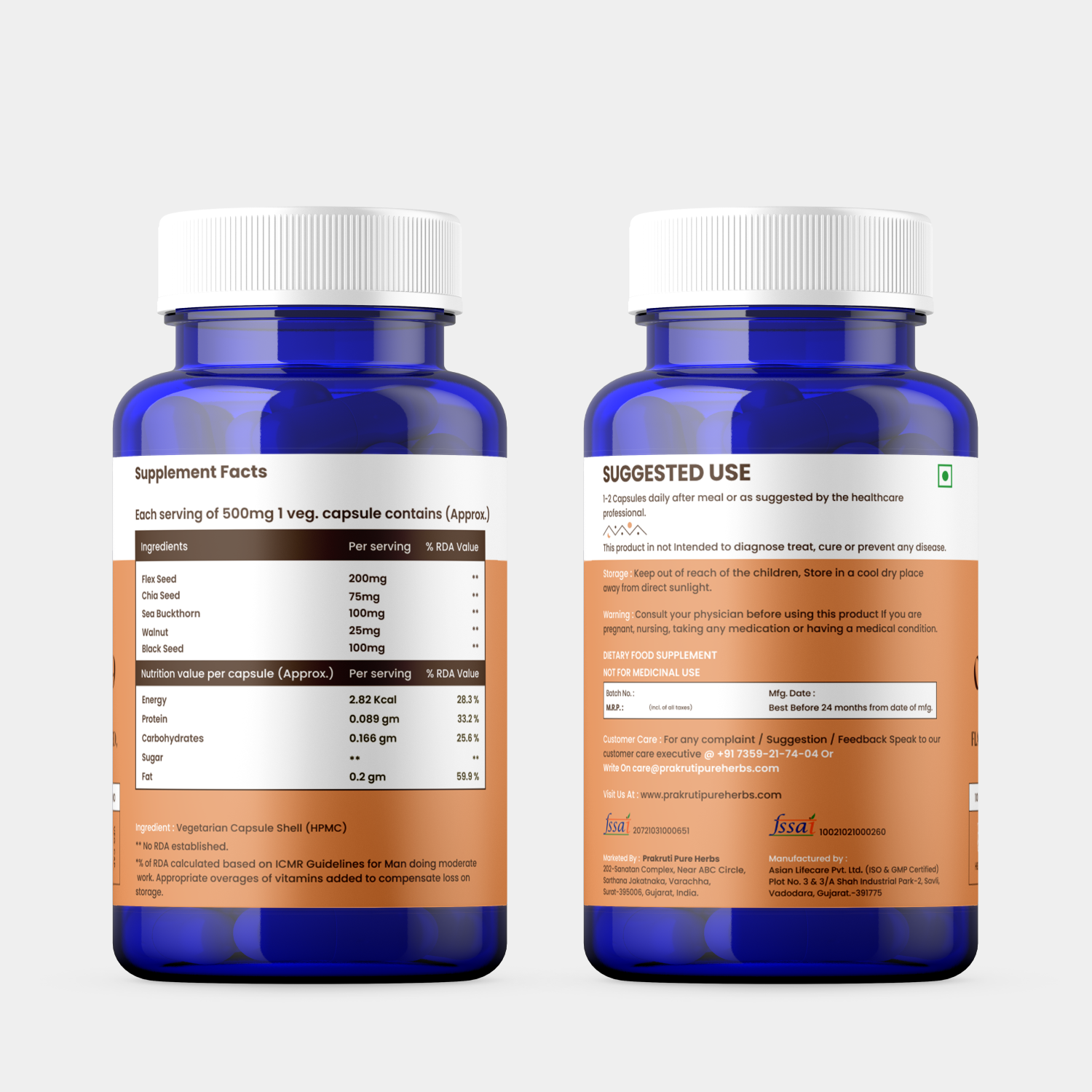 Walnuts Omega 3 6 9 plant-based capsules
