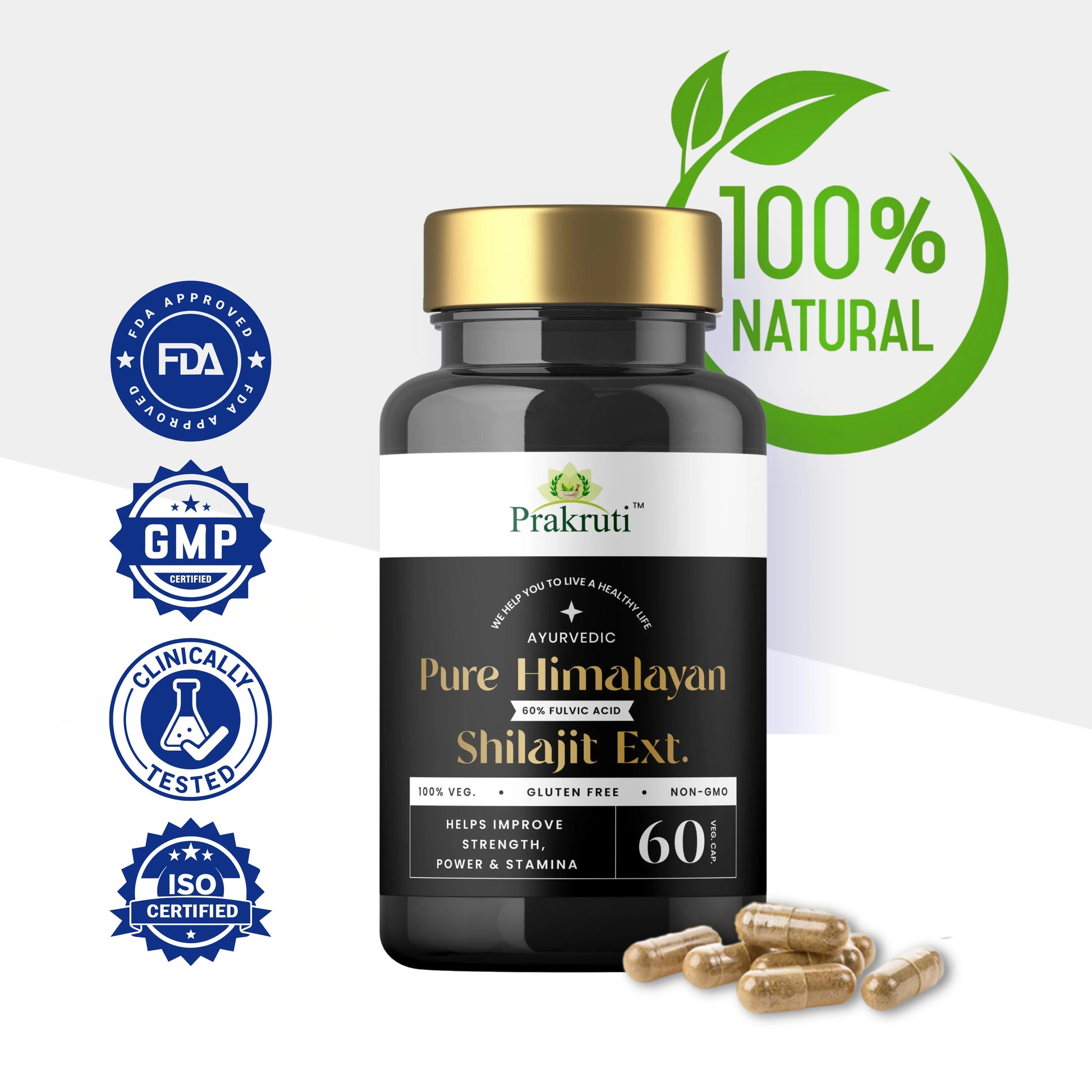pure Himalayan Shilajit resin capsules