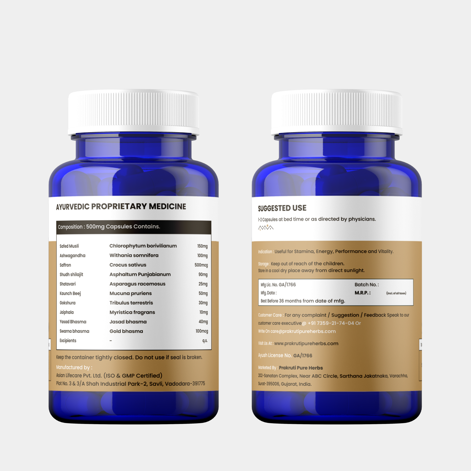 Ashwagandha for stress relief and Shilajit Gold
