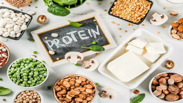 A balanced plate of high-protein foods including grilled chicken, boiled eggs, and tofu to support weight loss and boost metabolism