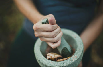 mixing ayurvedic herbs  