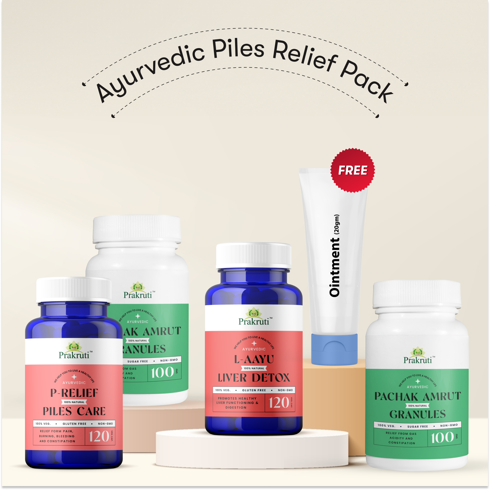 Relief from Piles, Gas, Constipation and Fissures | Piles Relief Pack