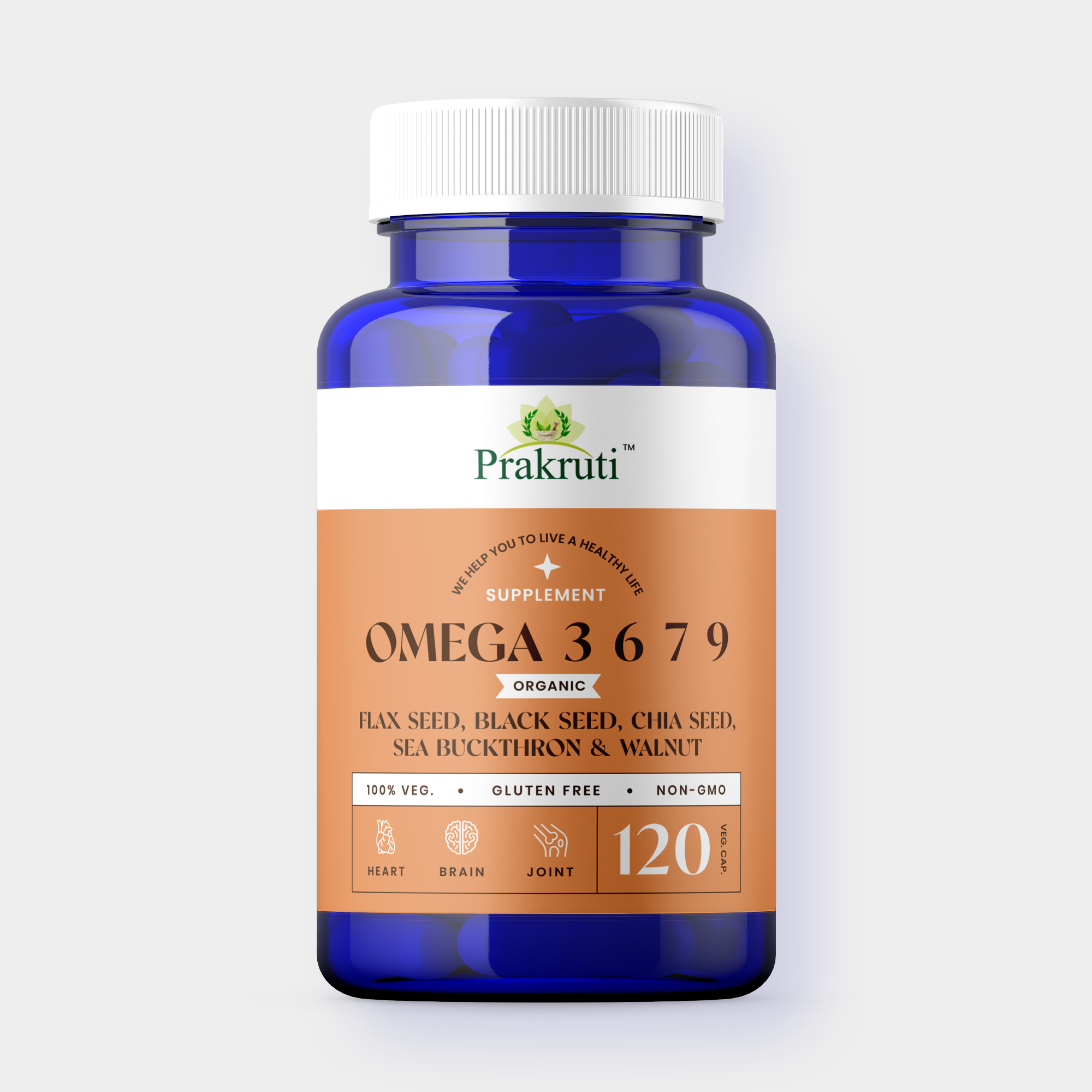 Omega 3 6 7 9 Vegetarian Capsule | for Muscle , Bone , Heart & Skin