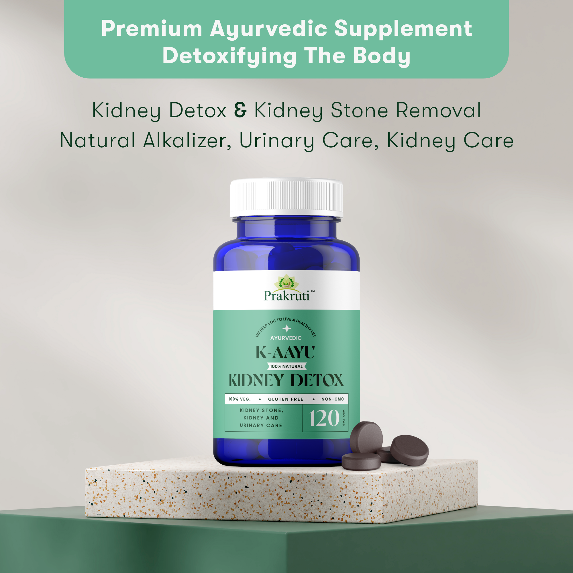 Ayurveda for Kidney Stone & Detox | 120 Tablets